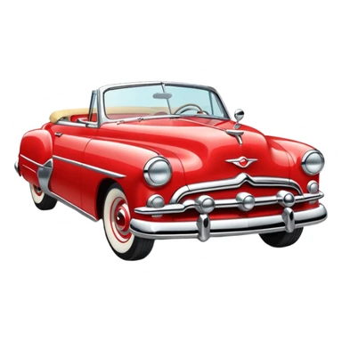 1950s convertible illustration sticker