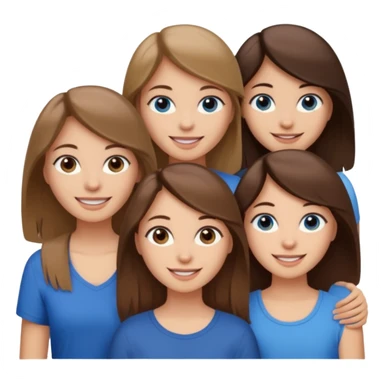 three girl friends; one who is white, has brown hair and brown eyes; one who is dirty blonde with blue eyes; one who is tan with dark brown hair and dark brown eyes sticker