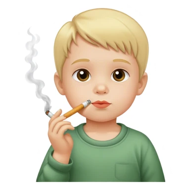 toddler with a cigarette  sticker
