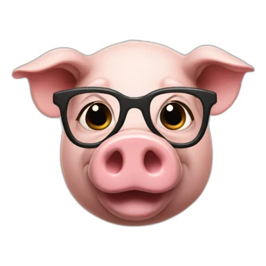 pig with glasses and sparse mustache with dark hair sticker