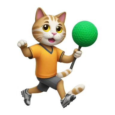 Cat playing discgolf sticker