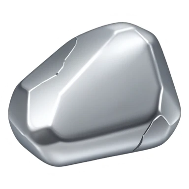 shiny silver metal nugget sticker
