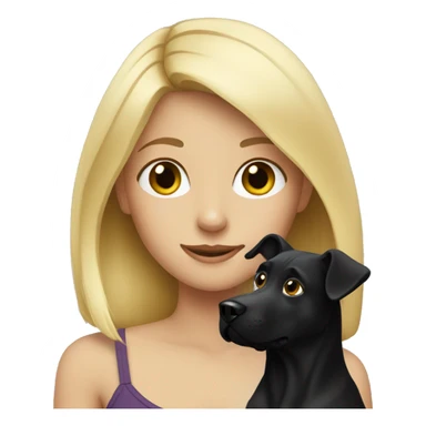 Blonde Girl with a black dog  sticker