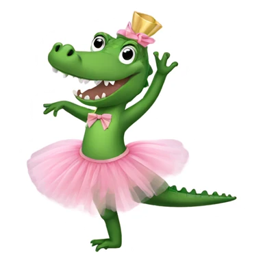 alligator in a tutu doing ballet sticker