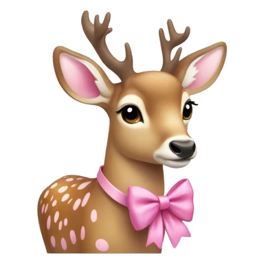 pretty deer with pink bow  sticker