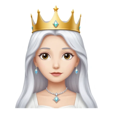 The Good Witch from The Land of Oz with long white hair, white outfit and crown sticker
