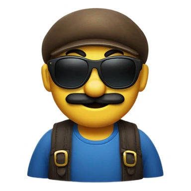 Mario with sunglasses sticker
