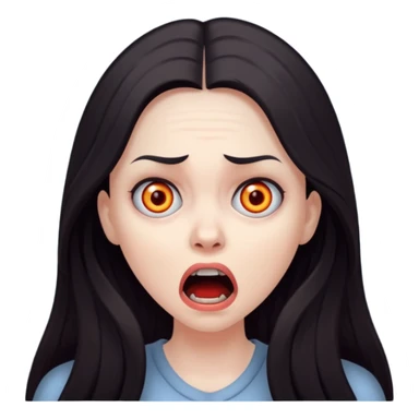 A realistic woman in horror, waist-length portrait sticker