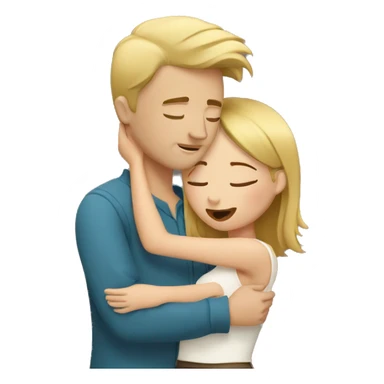 Blond Guy kisses a Girl with Brown hair  sticker