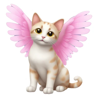 cat with wings pink sticker