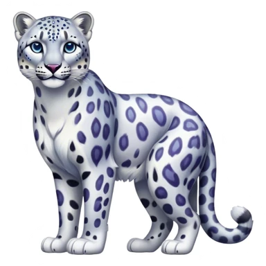 Colorful vibrant ethereal snow-leopard, full-body sticker