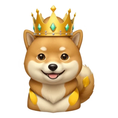 shiba inu wearing kings crown sticker
