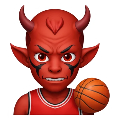devil with basketball jersey sticker