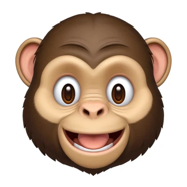 cute cartoon style chimpanzee, well defined lines, clean white background, no shadows, emoji style sticker