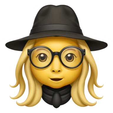 long hair bee with glasses and hat sticker