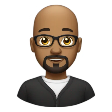 black bald man with tattoos and goatee sticker
