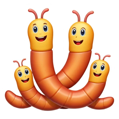 4 3D worms saying Good morning Family sticker