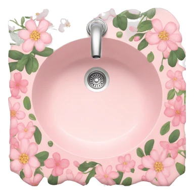 Light pink floral sink sticker