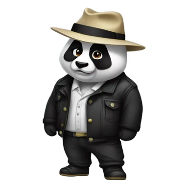 Gangster panda sticker