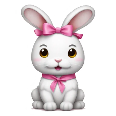 bunny with a pink ribbon sticker