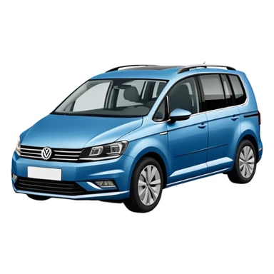 Blue Volkswagen Touran MPV at 3/4 angle sticker