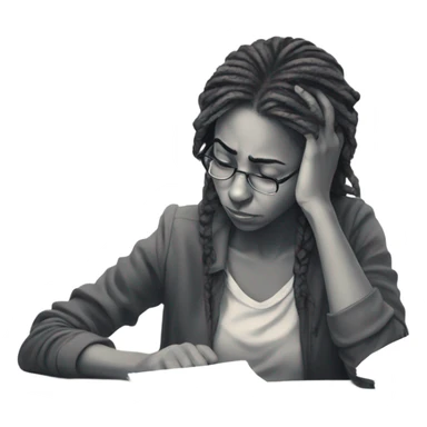 Sad and depressed student law girl sticker