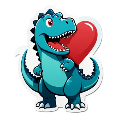 valentines dinosaur  sticker