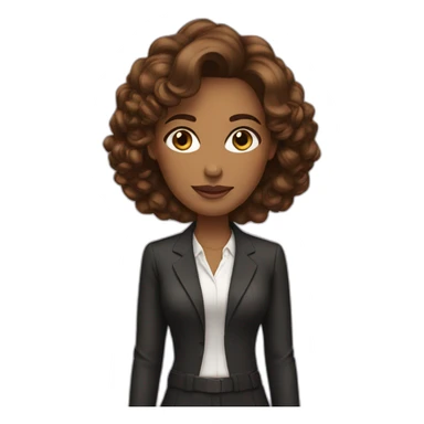boss lady brown hair sticker