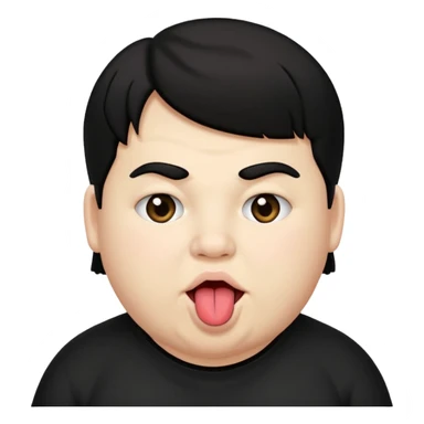 Fat teen from kosovo with flat hair with his tongue out sticker