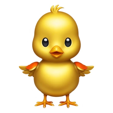 gold metal chick sticker
