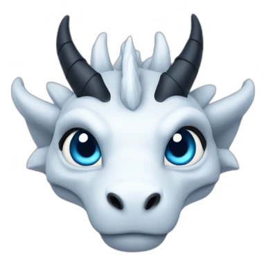 White dragon with black markings with blue eyes sticker