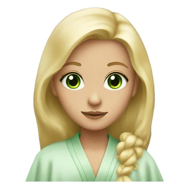 Blonde hair girl with green eyes in robe sticker