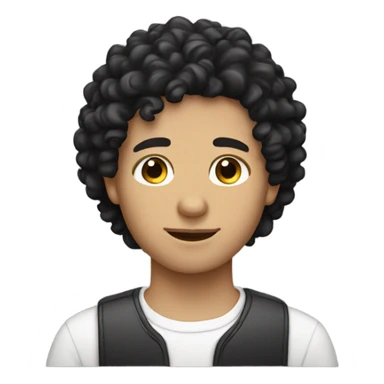 White boy with curly black hair  sticker