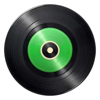Vinyl record with green point inside sticker