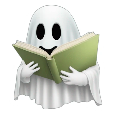 Ghost holding a book sticker