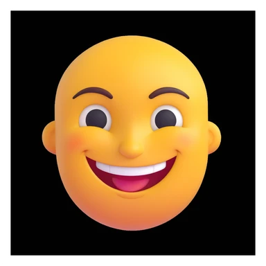 A smug-looking emoji with a wide, crooked grin and half-closed eyes, giving a cocky vibe, whilst mewing with his white hand pointing at his sharp jawline, showcasing a "sigma" look. sticker