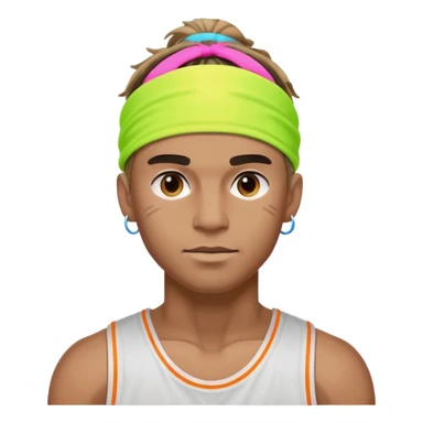 Basketball guy with neon headband sticker