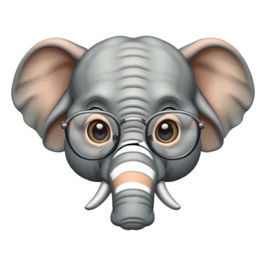 gözlüklü filler sticker