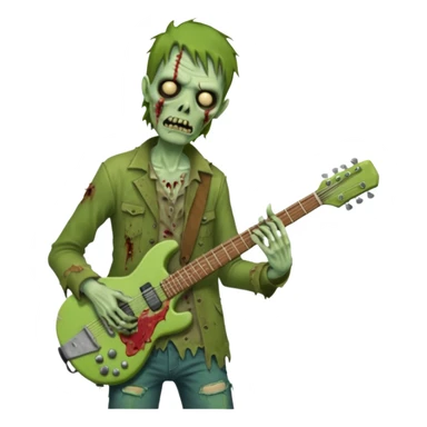 Zombie guitarist – ragged clothes sticker