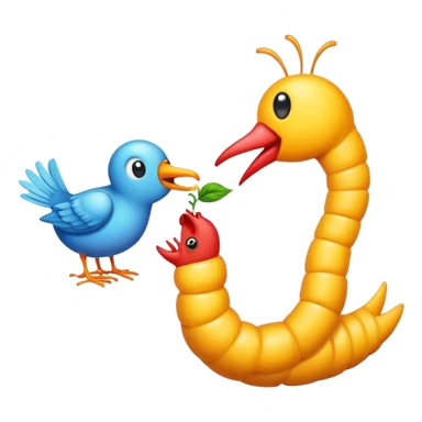 A worm eating a bird  sticker