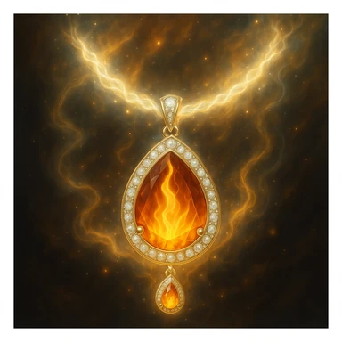 Make the necklace floating and ethereal, with a glowing aura sticker