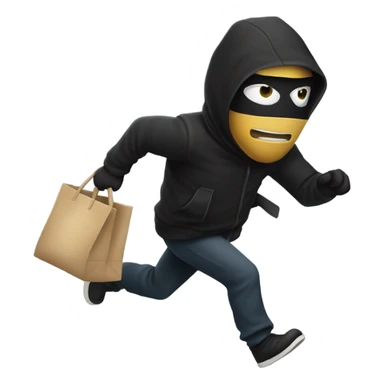 Robber running sticker