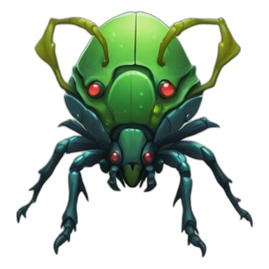 alien beetle monster scifi roguelike rpg style inspired by slay the spire digital art sticker