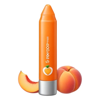 Peach-flavored, tubular lip balm sticker