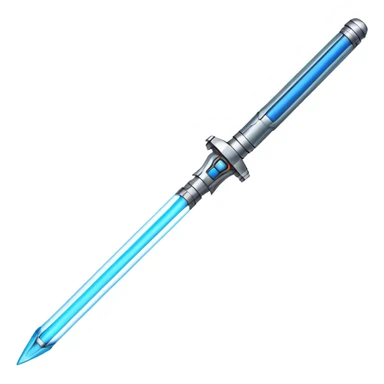 lightsaber with glowing blue blade and simple hilt sticker