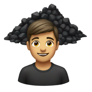 a boy and a mountain of coal sticker