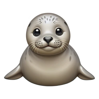 Cinematic Cute harbour seal Portrait Emoji, Head tilted playfully and inquisitively, featuring a charming, plump form with a sleek, shiny body and round, sparkling eyes full of gentle wonder, accented by a subtly contoured head, Simplified yet irresistibly adorable features, highly detailed, glowing with a warm, friendly oceanic glow, high shine, affectionate and lively, stylized with a touch of whimsical seaside charm, soft glowing outline, capturing the essence of a mischievous yet loving harbour seal that seems as if it could pop out of the screen into your arms! sticker