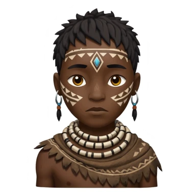 ancient black boy, tattered animal cloth sticker