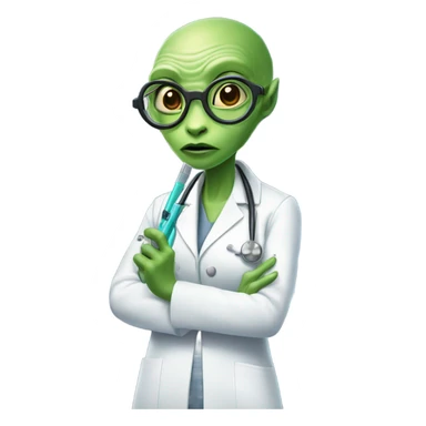 Reptilian alien woman, is a doctor sticker