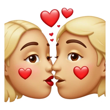 Kissing Emoji with sparkles behind them and hearts in their eyes sticker
